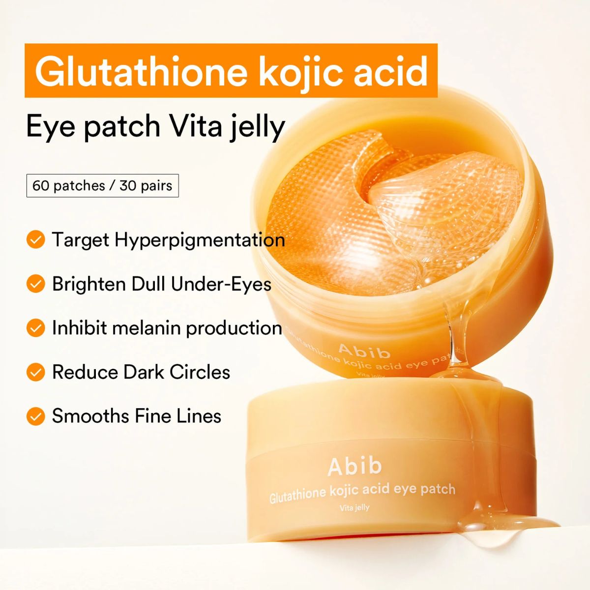 Glutathione Kojic Acid Eye Patch Vita Jelly 60pcs