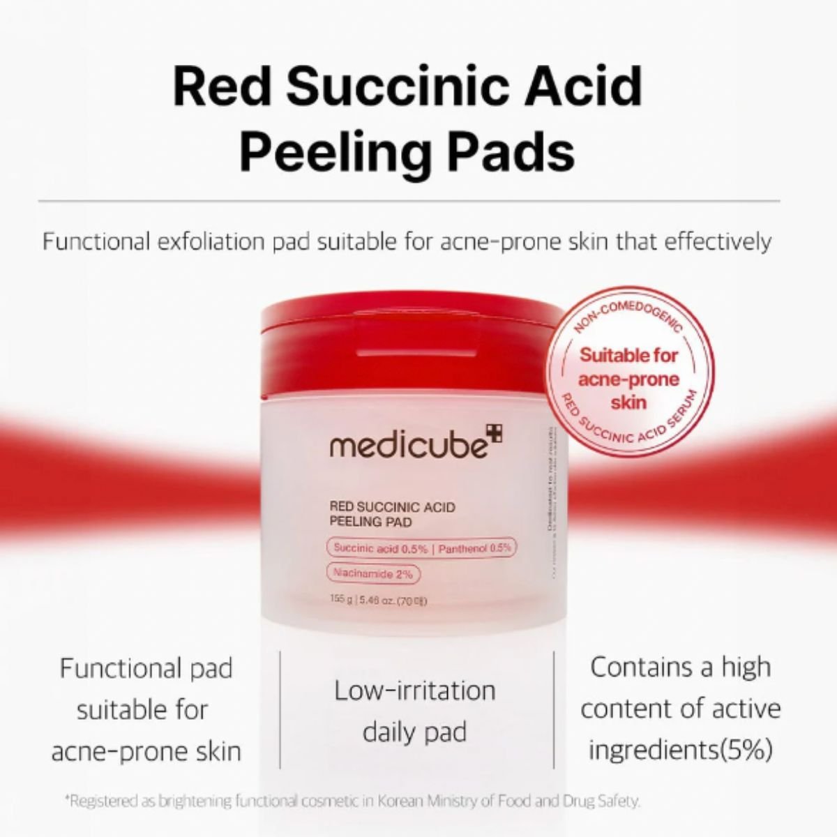 Red Succinic Acid Peeling Pad (70pcs)
