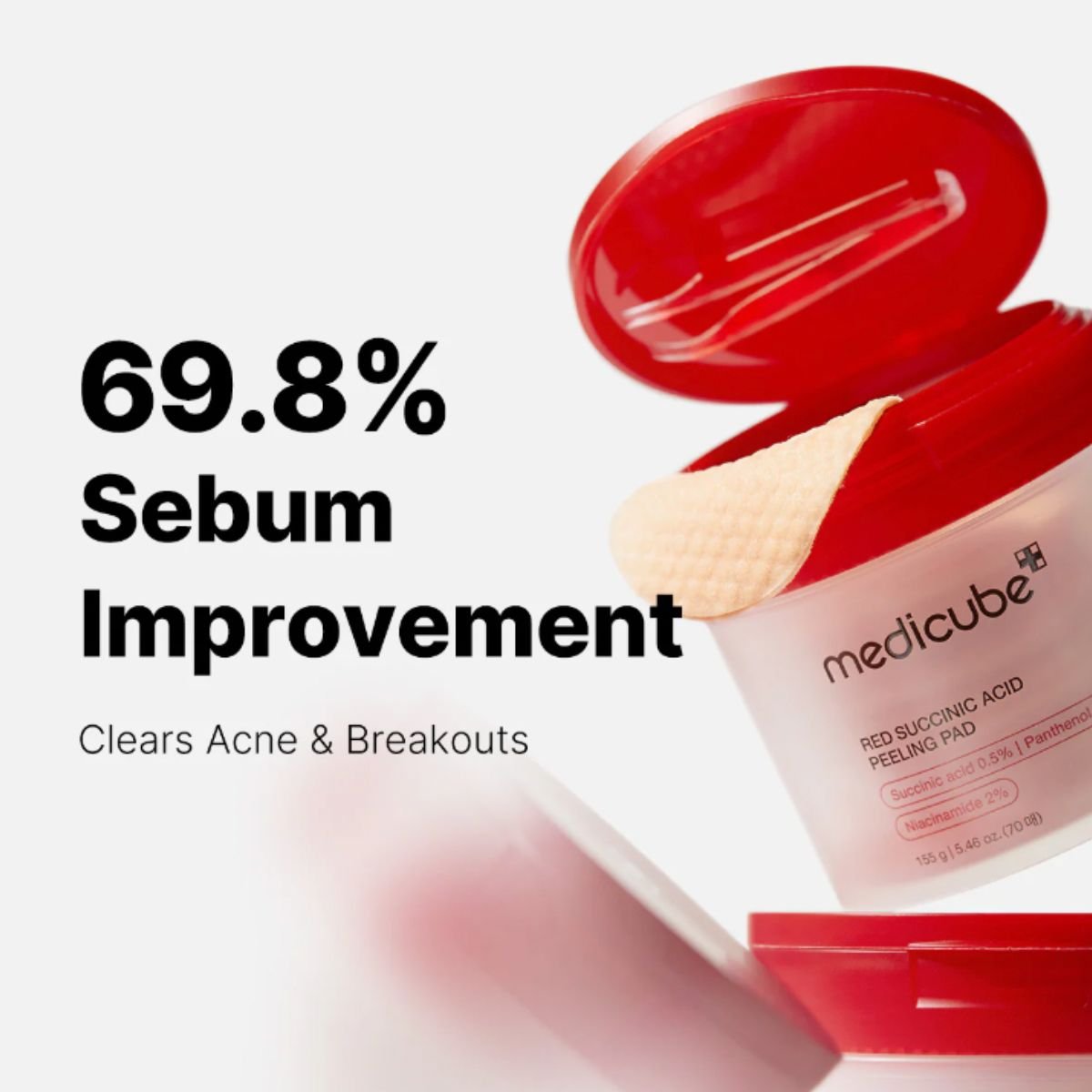Red Succinic Acid Peeling Pad (70pcs)