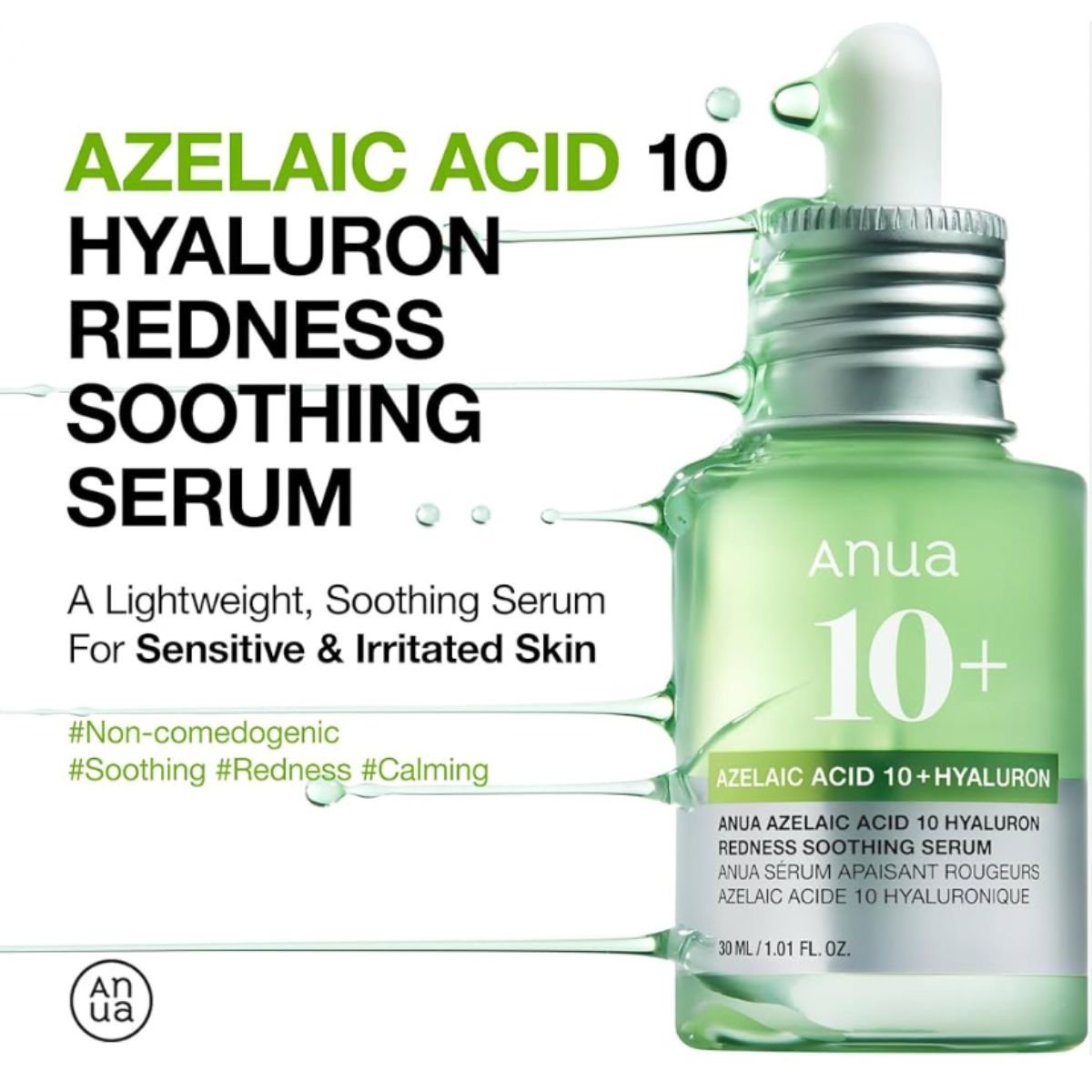 Azelaic Acid 10 Hyaluron Redness Soothing Serum 30mL