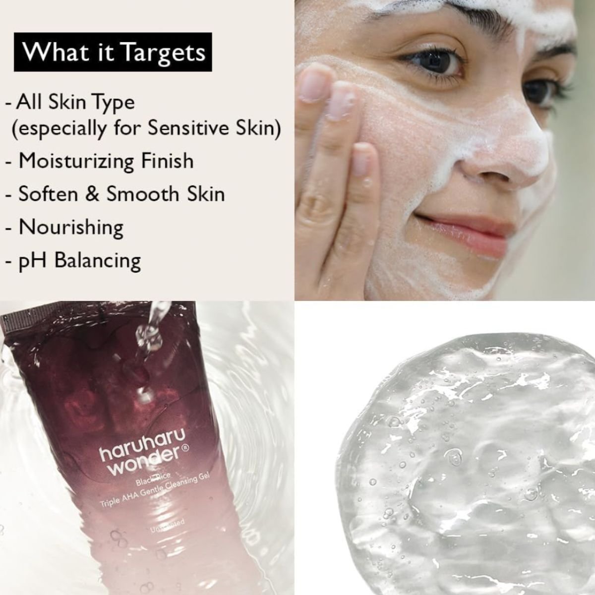 Black Rice Triple AHA Gentle Cleansing Gel 100mL