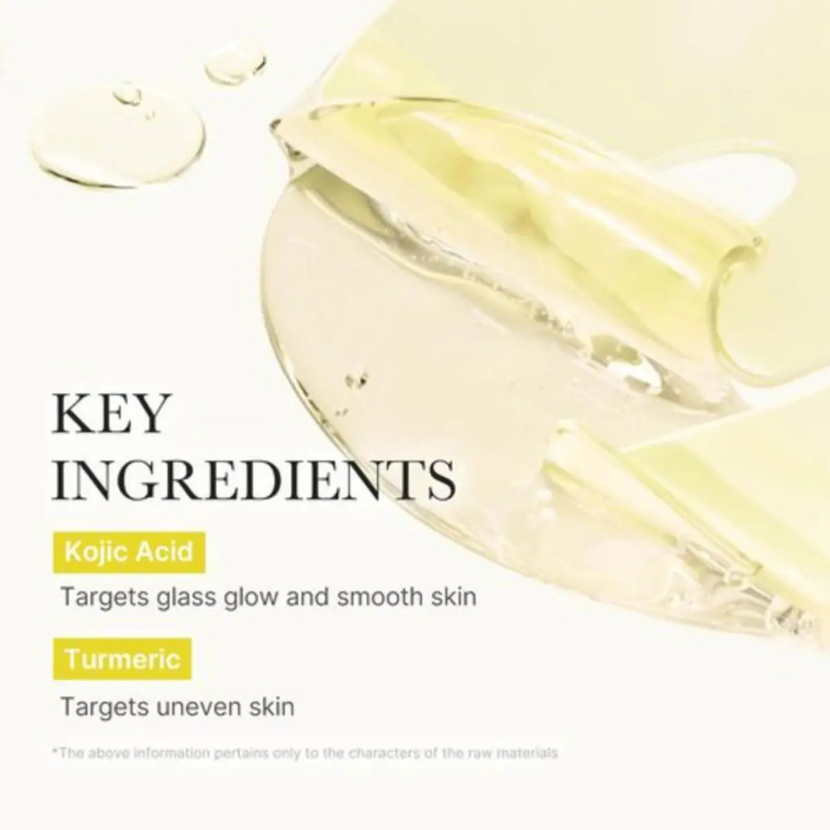 Ingrédients clés de Kojic Acid Turmeric Brightening Gel Mask 