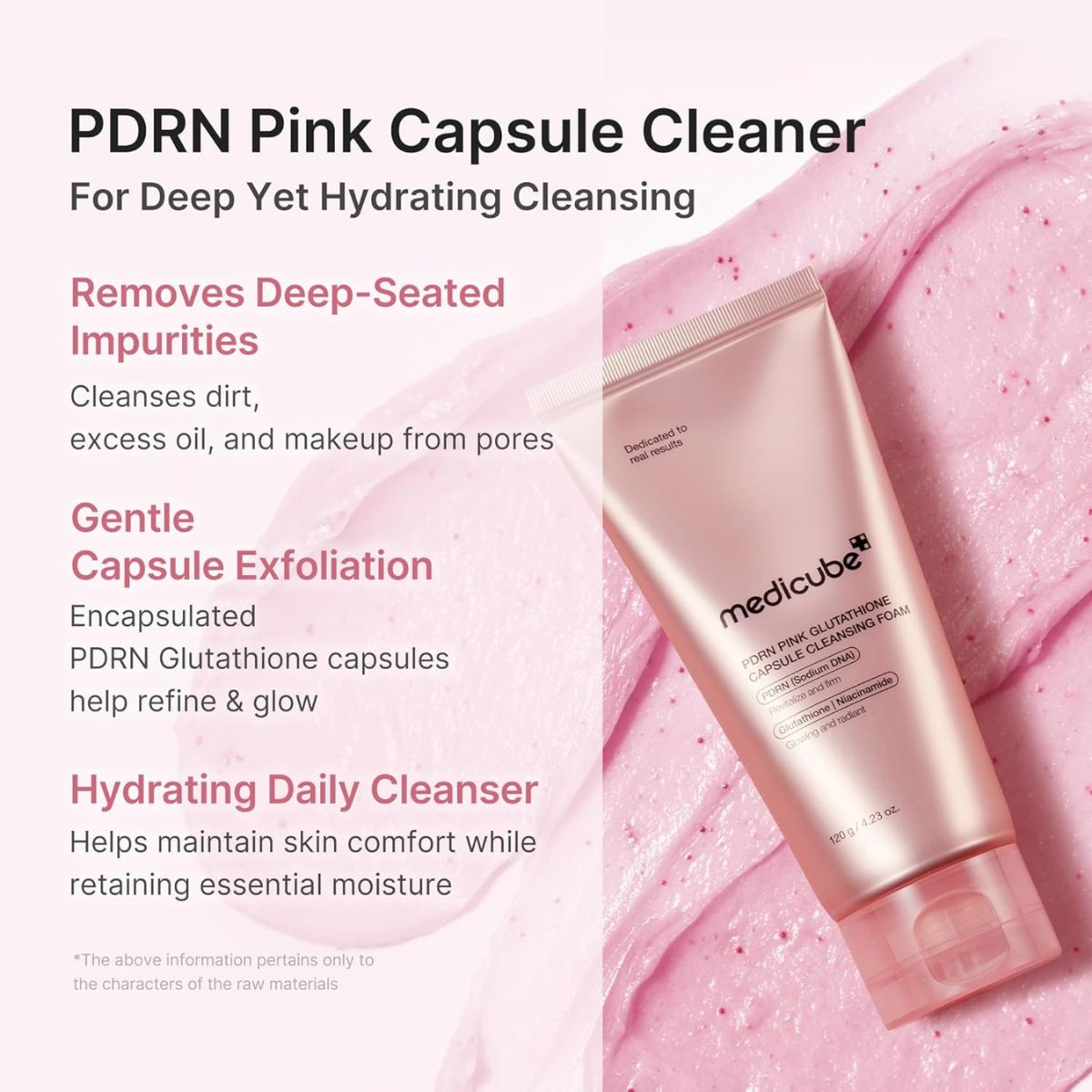 PDRN Pink Glutathione Capsule Cleansing Foam 120g