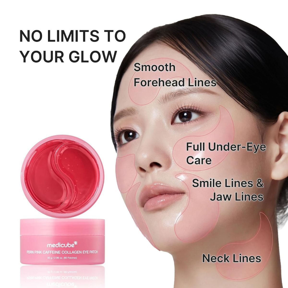 PDRN Pink Caffeine Collagen Eye Patch 60pcs