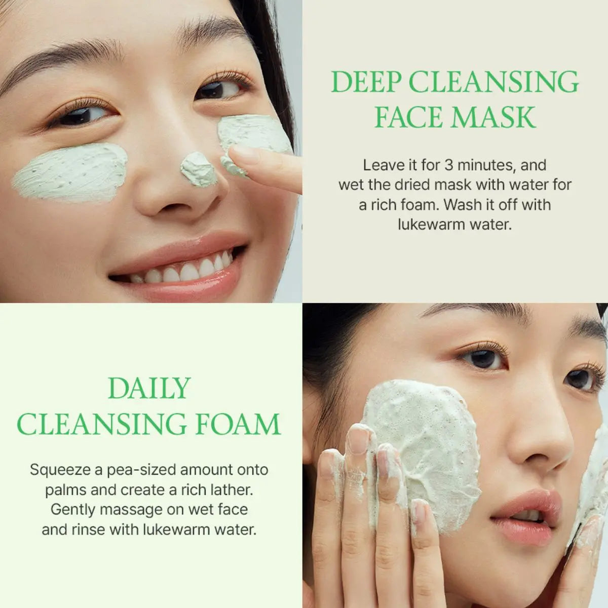 Mode d'utilisation du Green Tomato Clay Mask Cleanser 