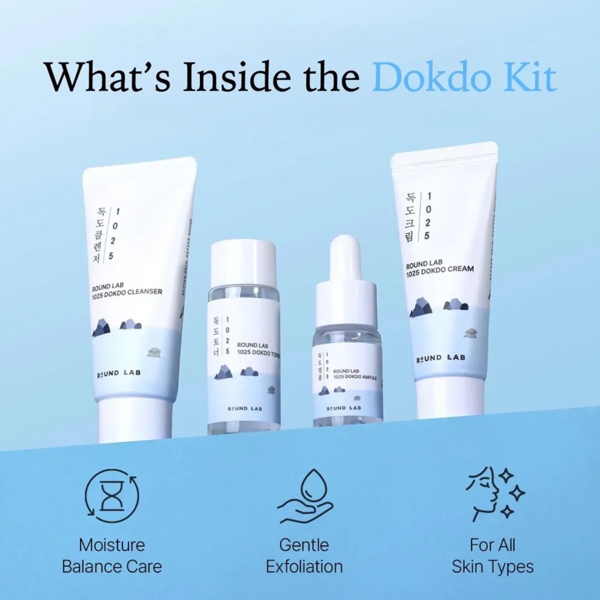 1025 Dokdo Trial Kit (Cleanser 30mL + Toner 20mL + Ampoule 10mL + Cream 20mL)