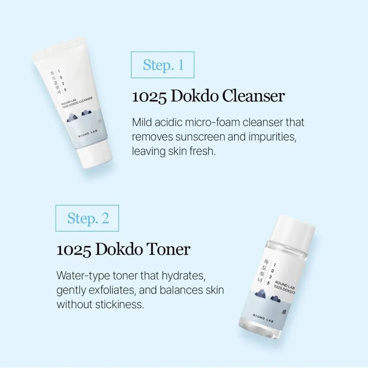 1025 Dokdo Trial Kit (Cleanser 30mL + Toner 20mL + Ampoule 10mL + Cream 20mL)