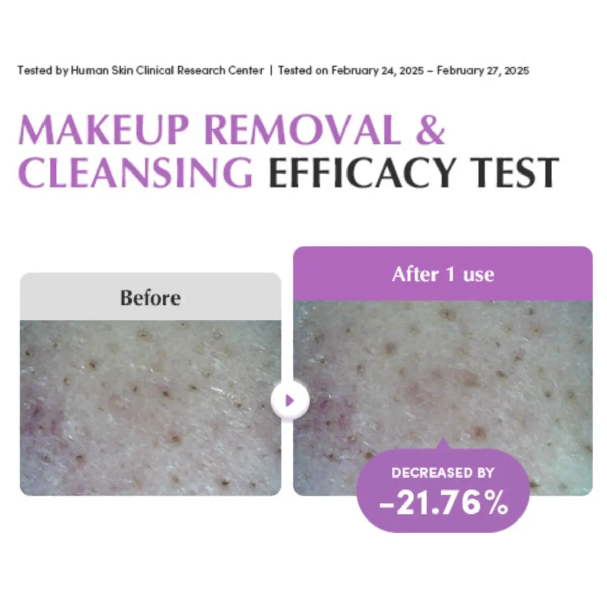 Résultat nettoyant après utilisation du Purple Rice Pore Smoothing Cleansing Oil 200mL