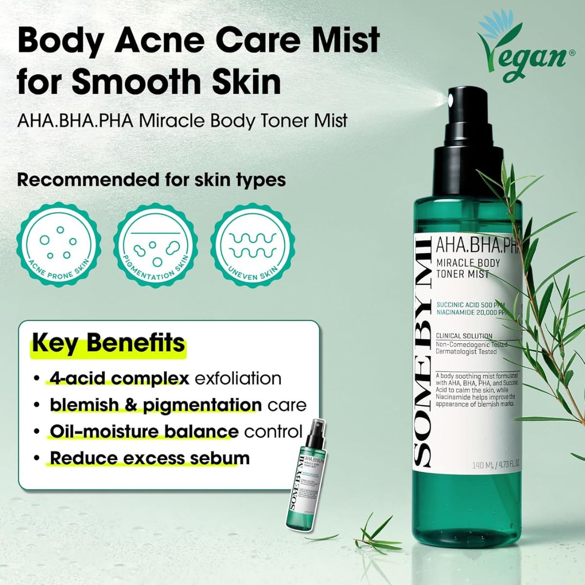 AHA BHA PHA Miracle Body Toner Mist 140mL