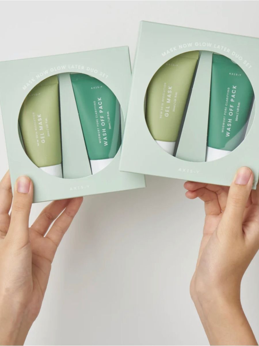 Mask Now Glow Later: Mugwort Pore Clarifying Wash Off Pack 30ml + New Skin Resolution Gel Mask 30ml