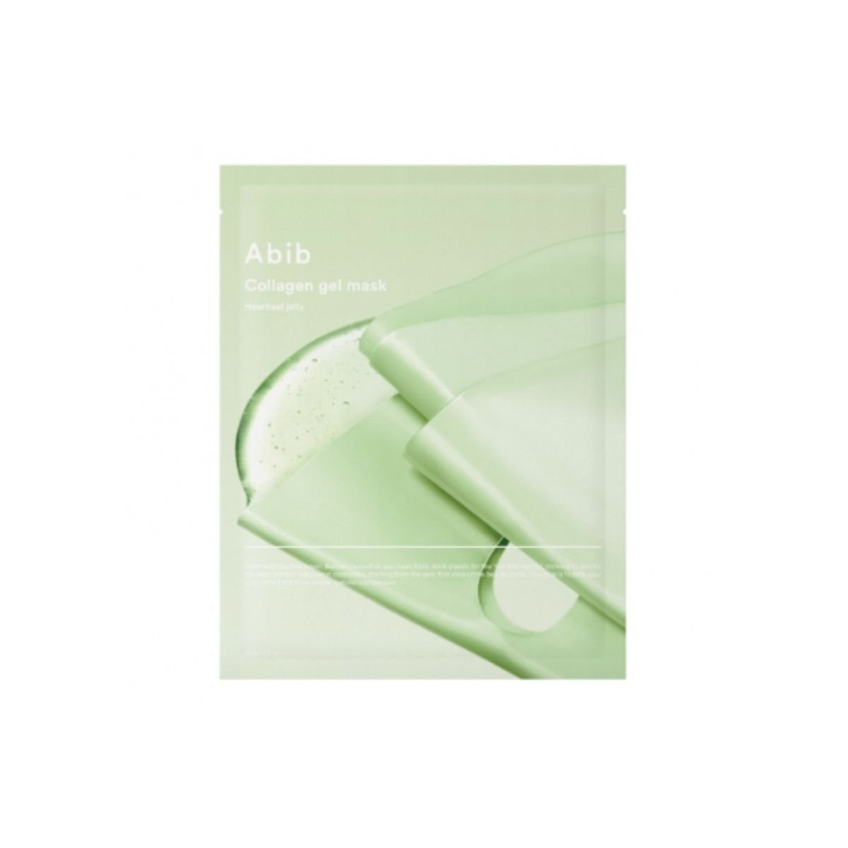 Masque en gel vert avec son emballage vert clair.