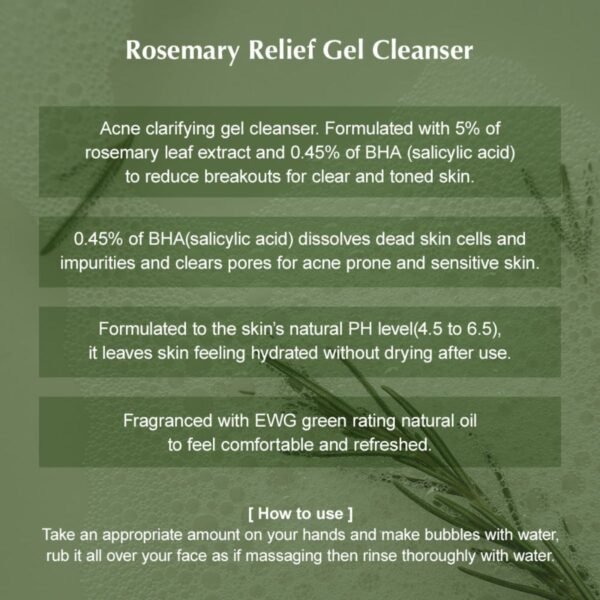 Rosemary Relief Gel Cleanser 150mL – Image 5