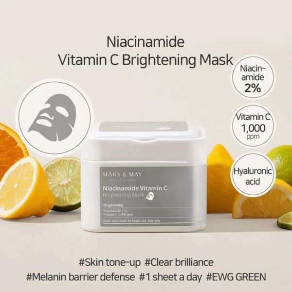 Niacinamide Vitamin C Brightening Mask 30pcs – Image 3