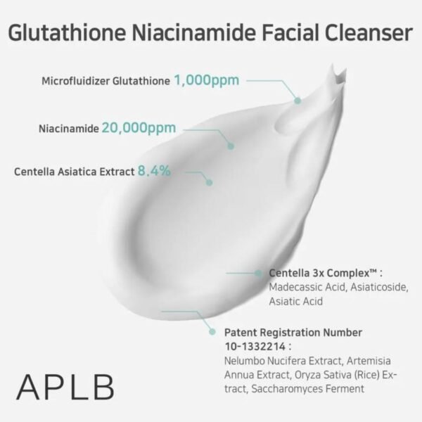 Glutathione Niacinamide Facial Cleanser 80mL – Image 3